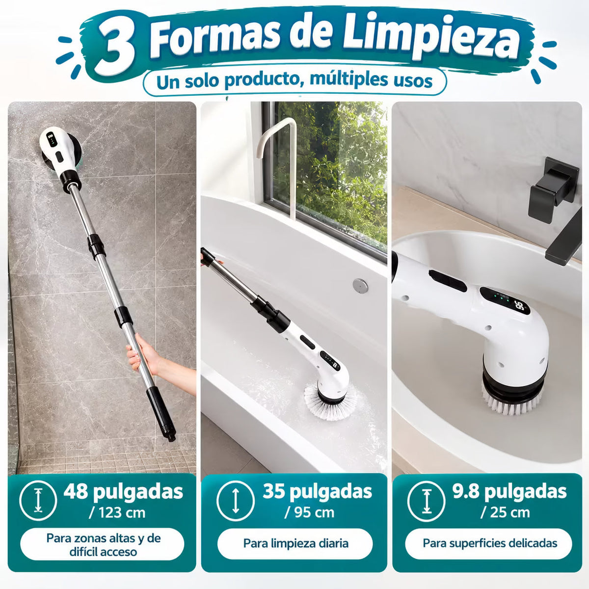 🧼 Cepillo de Limpieza Eléctrico 9 en 1 – Limpieza más práctica y sin tanto esfuerzo